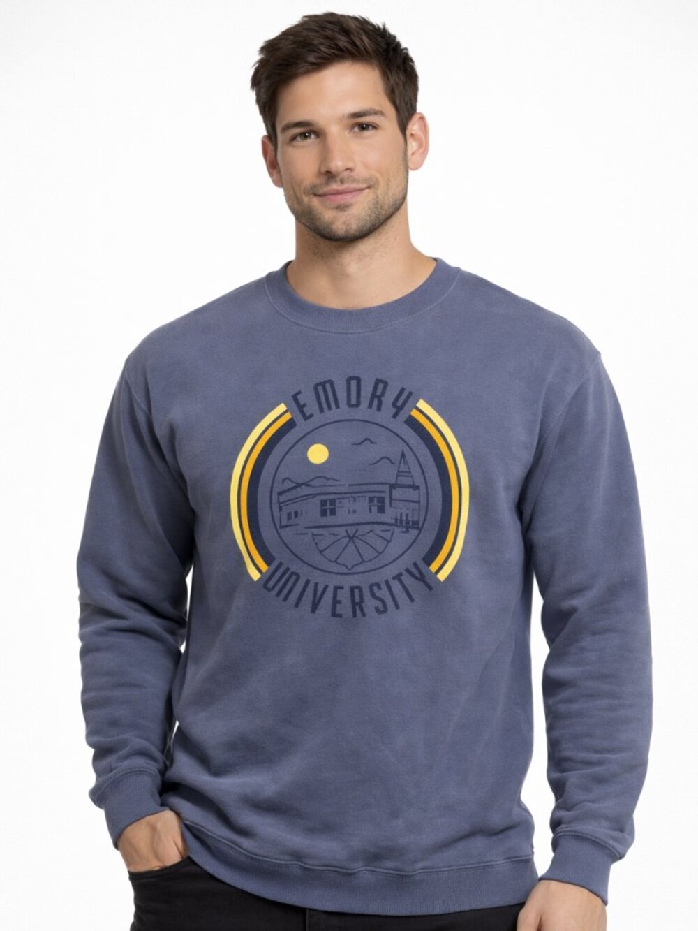 Vintage Emory University Sweatshirt Uscape Apparel Men’s L Slate Blue USA